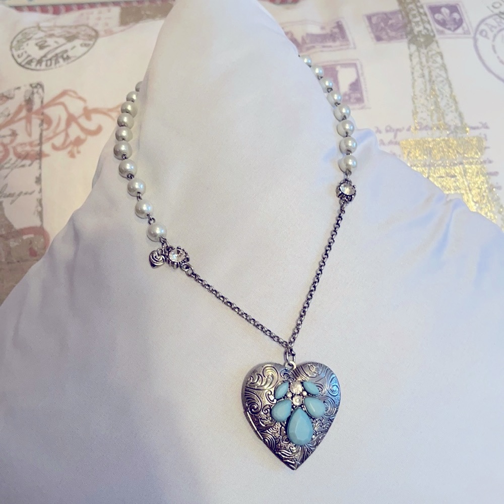 Juicy Couture heart locket statement necklace